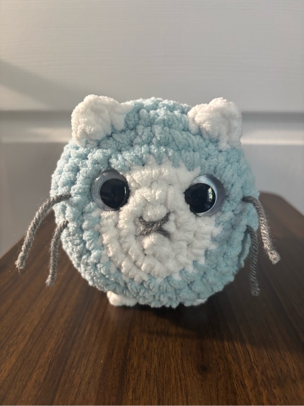 Cozy Plush Loaf Cat - Baby blue & white